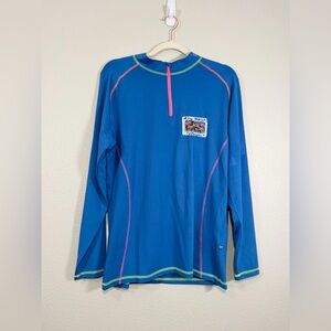 Banana Boat Rash Guard Swimming Shirt Blue Pink Green Neon Zipper Women XL